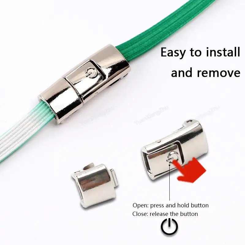 Gradient Flat Elastic Laces Sneakers Press Lock Shoe laces without ties Kids Adult 8MM Width No Tie Shoelaces Shoes Accessories