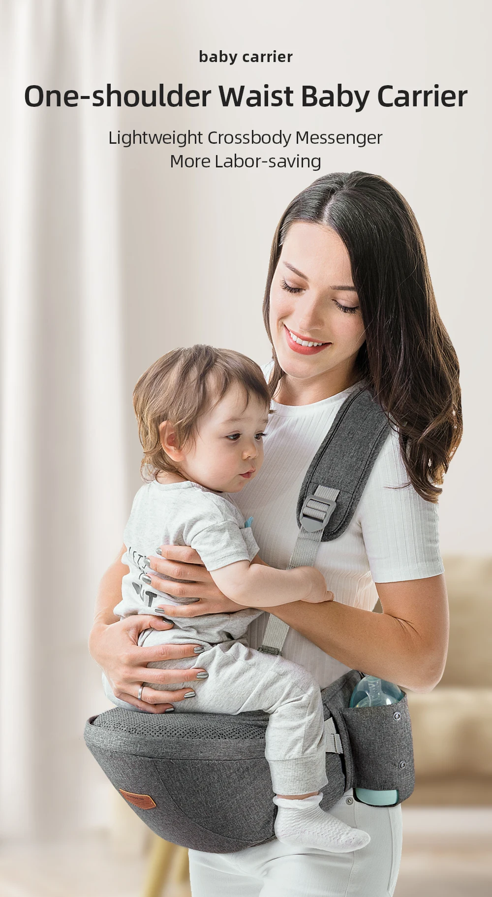 Sunveno New One Shoulder Baby Carrier Effortless Convenient Adjustable Detachable Baby Carrier High Quality Baby Accessories
