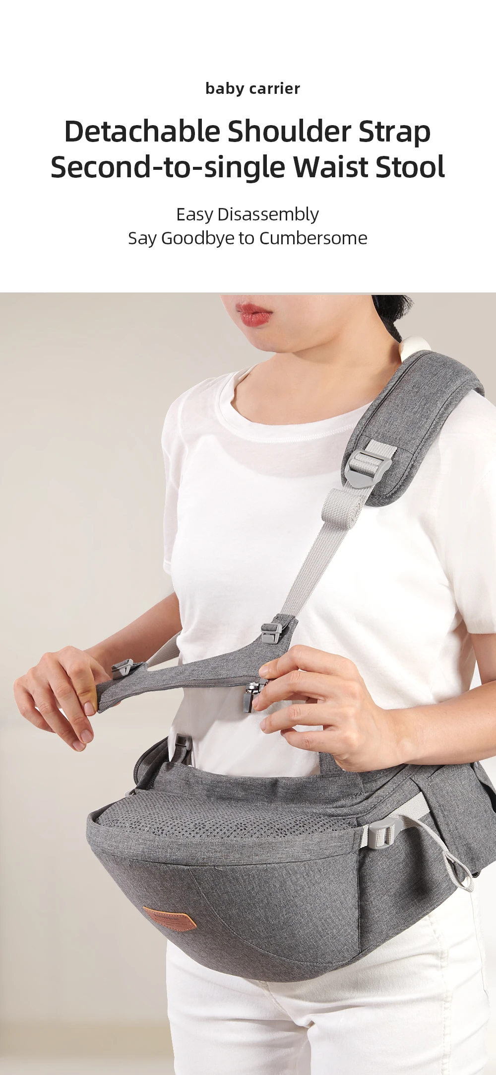 Sunveno New One Shoulder Baby Carrier Effortless Convenient Adjustable Detachable Baby Carrier High Quality Baby Accessories