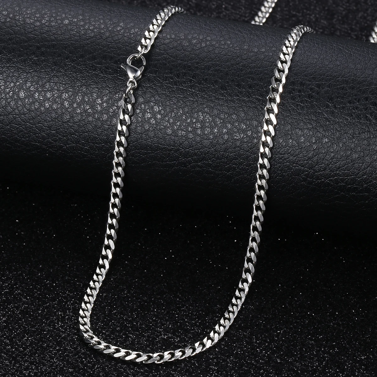 3/5/7/9/11mm Men's Silver Color Necklace Stainless Steel Cuban Link Chain for Mens Womens Basic Black Gold Tone Chokers KNM07