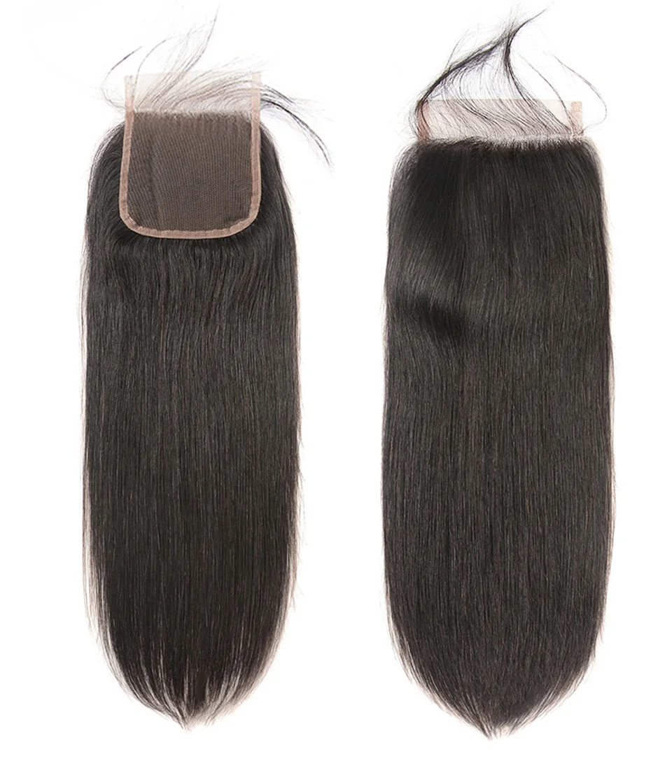 Straight 5x5 Closure Human Hair Pre-Plucked With Baby Hair Free Part Lace Closure Natural Black Color Ali Pearl Hair