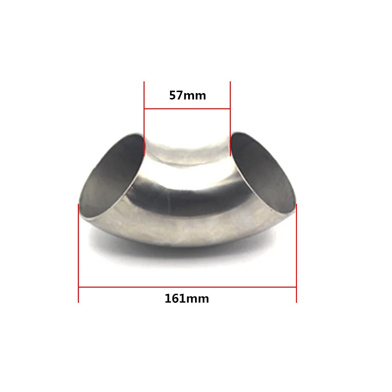 63mm Stainless Exhaust Pipe Exhaust Elbow Exhaust Systems Steel Tube 51mm 60mm 76mm 90 Degree exhaust pipe 201 Elbow 4efte
