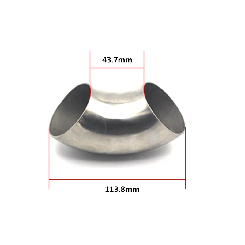 63mm Stainless Exhaust Pipe Exhaust Elbow Exhaust Systems Steel Tube 51mm 60mm 76mm 90 Degree exhaust pipe 201 Elbow 4efte