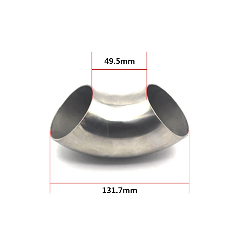 63mm Stainless Exhaust Pipe Exhaust Elbow Exhaust Systems Steel Tube 51mm 60mm 76mm 90 Degree exhaust pipe 201 Elbow 4efte