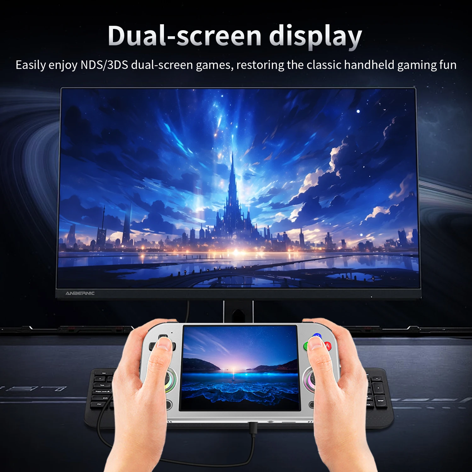 Anbernic RG477M Retro Handheld Game Console 4.7-inch LTPS 64 Bit Game Player Dimensity 8300 Online Multiplayer Streaming RG 477M