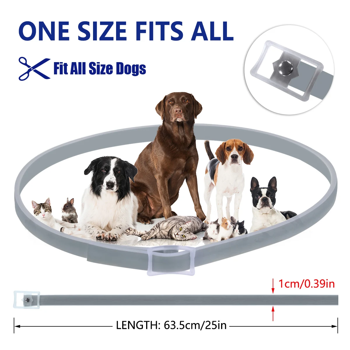Dewel Pet Dog Collar Anti Flea Ticks Mosquitoes Outdoor Protective Adjustable PET Collar 8 Months Long-term Protection