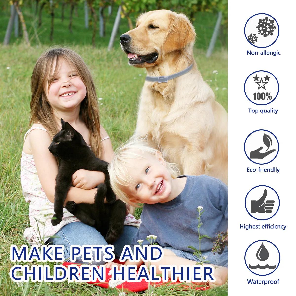 Dewel Pet Dog Collar Anti Flea Ticks Mosquitoes Outdoor Protective Adjustable PET Collar 8 Months Long-term Protection