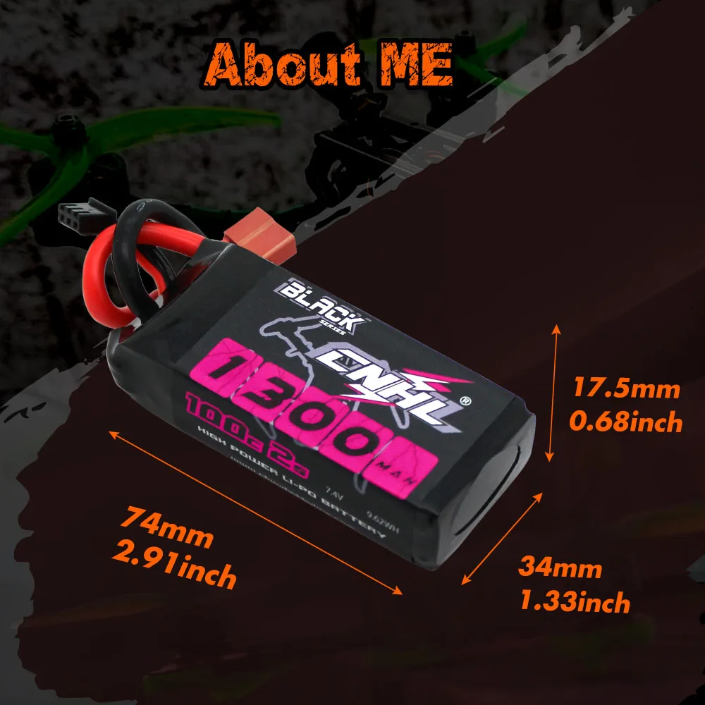 2pcs CNHL 2S Lipo Battery 7.4V 1100mAh 1300mAh 1500mAh 100C With XT60 Dean T Plug For RC FPV Airplane Drone Heli Quadcopter