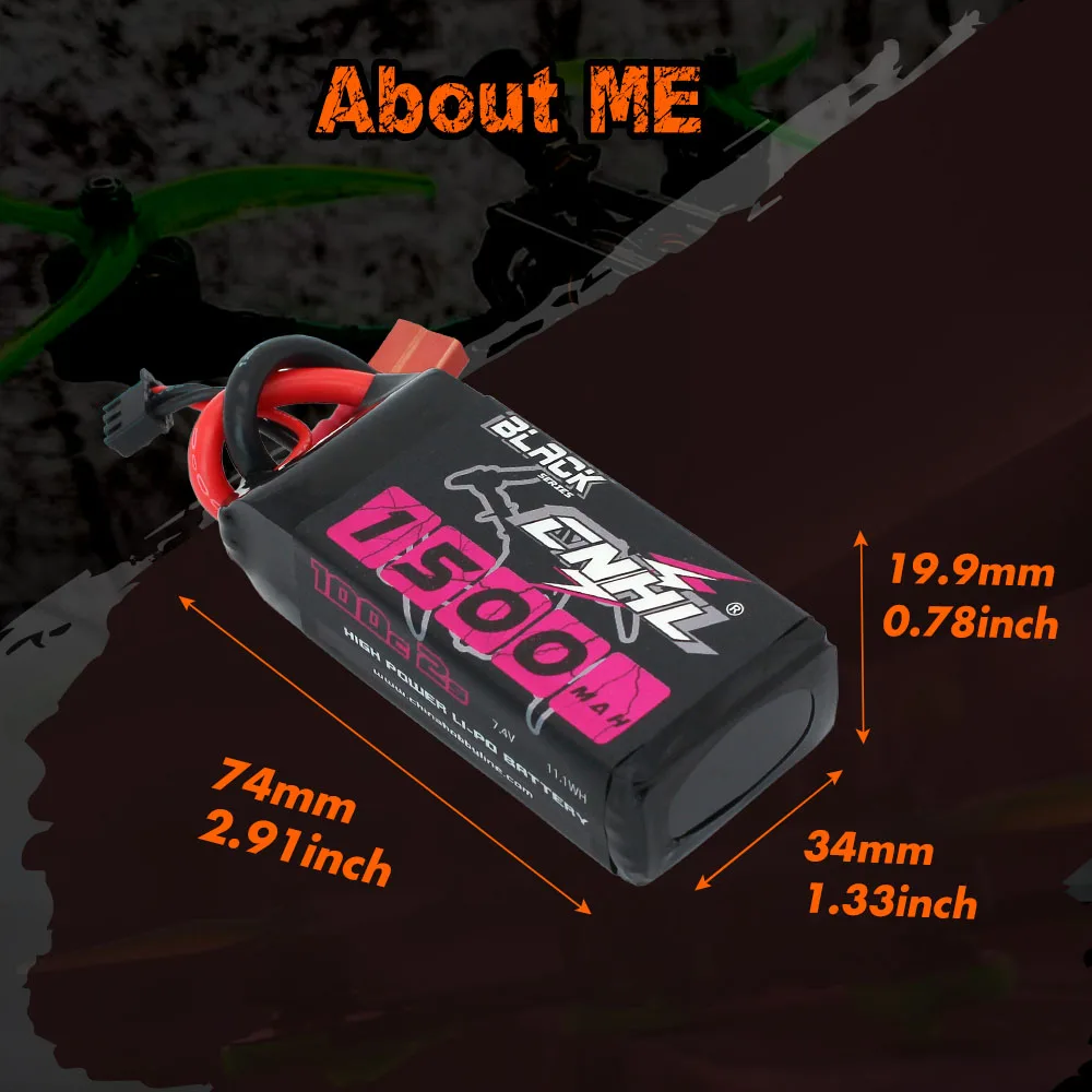 2pcs CNHL 2S Lipo Battery 7.4V 1100mAh 1300mAh 1500mAh 100C With XT60 Dean T Plug For RC FPV Airplane Drone Heli Quadcopter