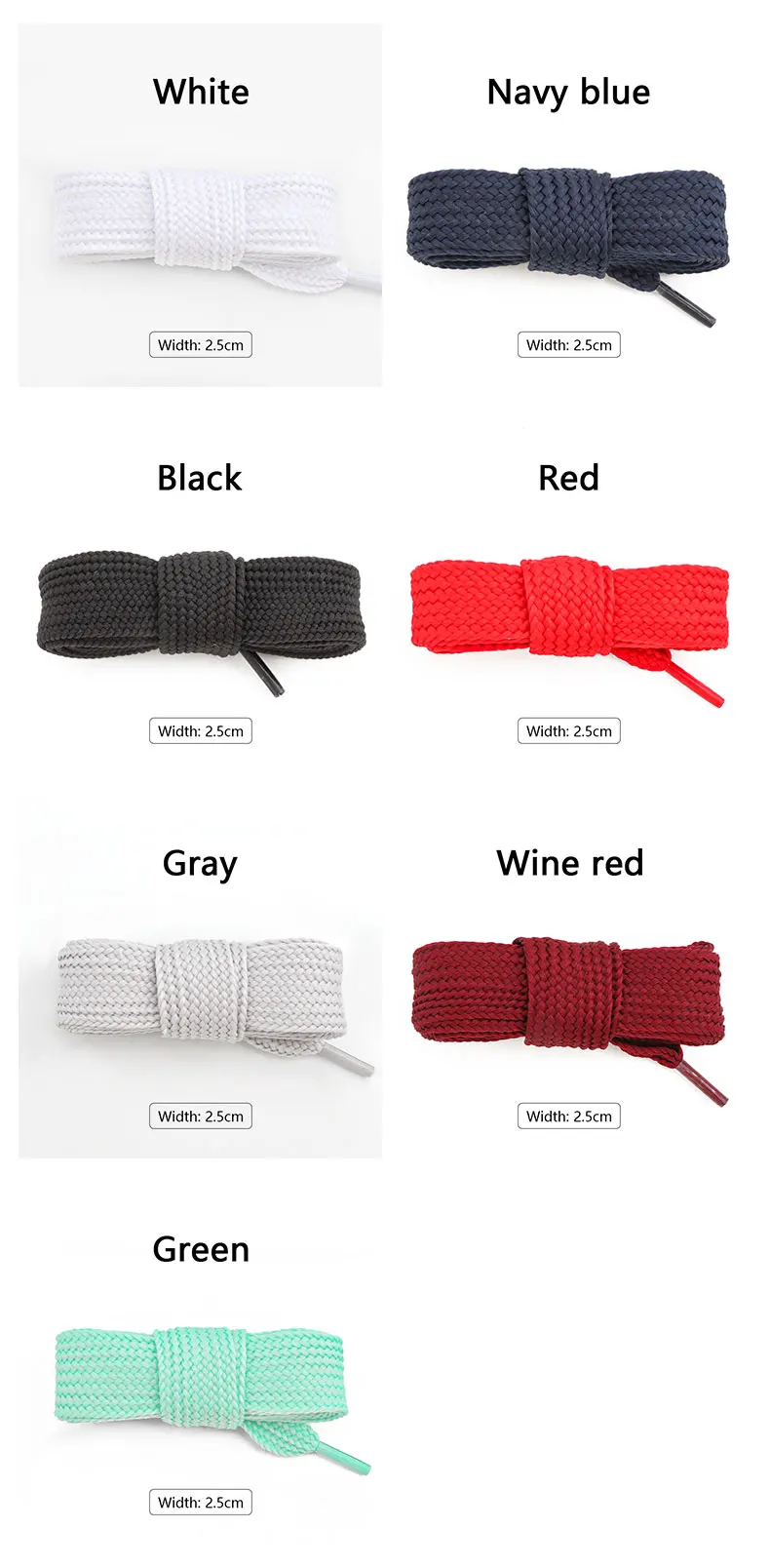 1Pair 2.5cm Wider Laces for Shoes New Sneakers Flat Shoelaces Fashion Rope Shoelace 100/120/140/160CM Shoes Accessories