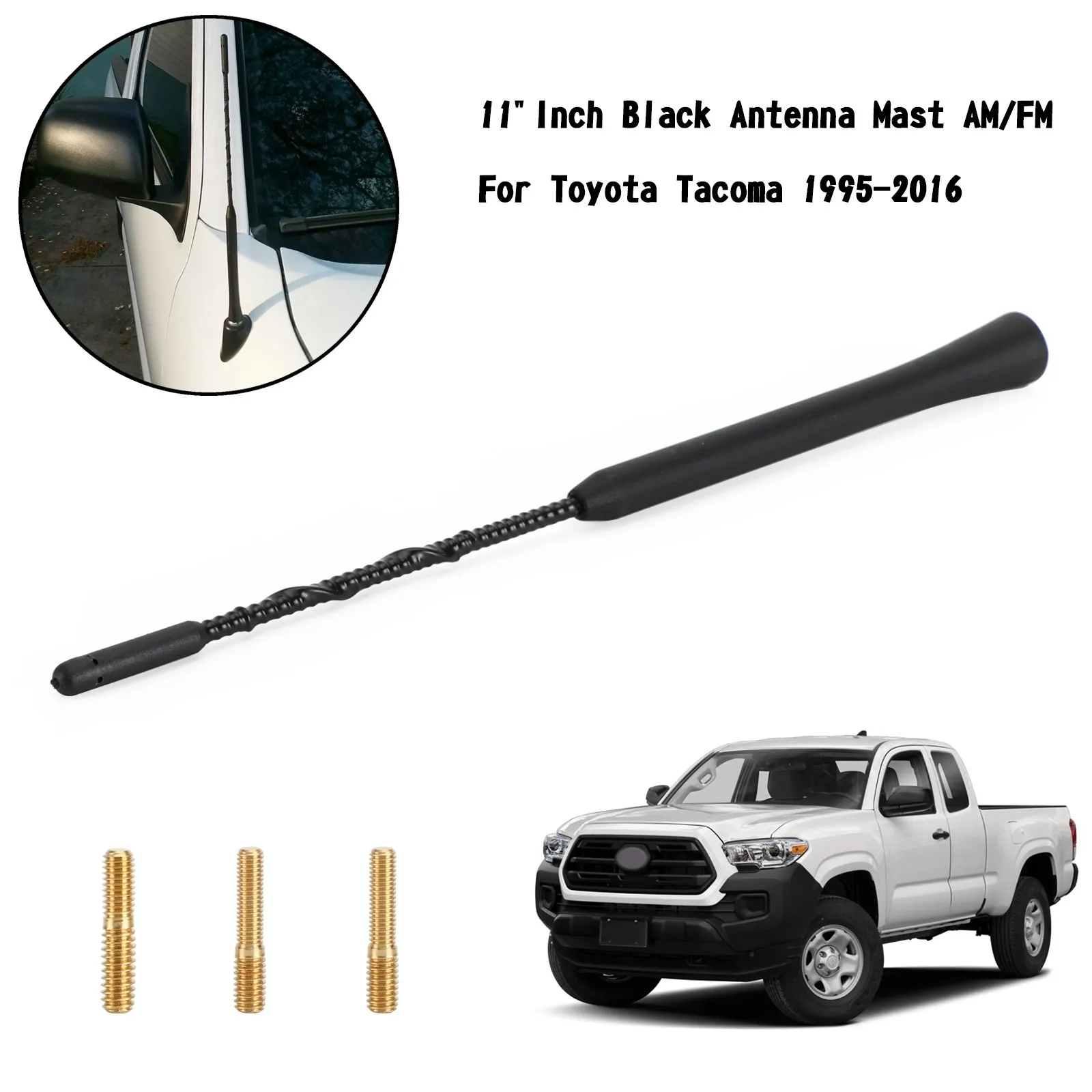 Areyourshop 11"Inch Black Antenna Mast AM/FM for Tacoma 1995-2016 Car Auto Parts