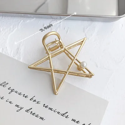 Fashion Women Girls Geometric Metal Hair Claw Clamps Hair Crab Moon Shape Hair Clip Claws Solid Color Hair Accessories Hairpin