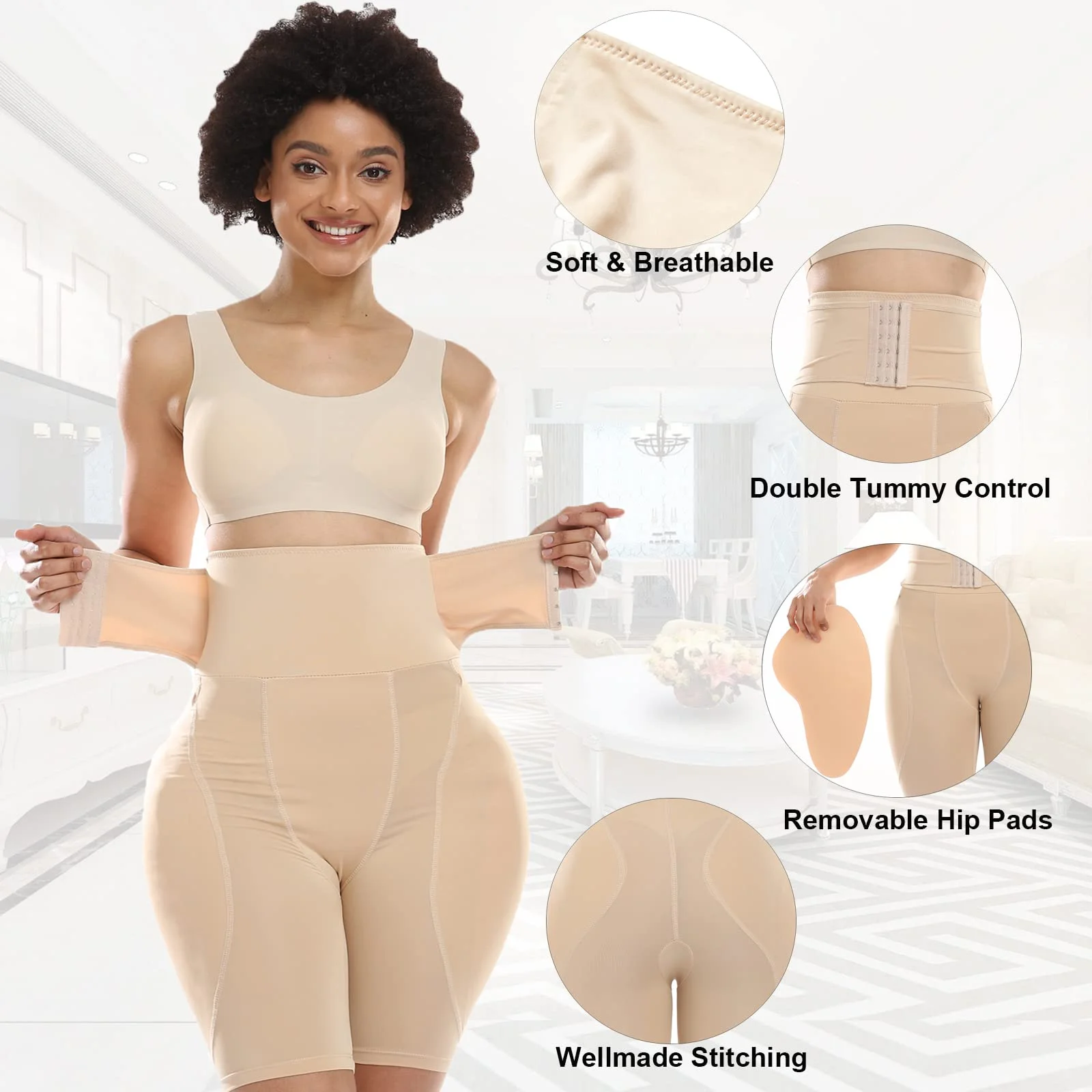 Butt Pads for Bigger Butt Hip Pads Hip Enhancer Upgraded Sponge Padded Butt Lifter Panties Shapewear Tummy Control for Women BBL