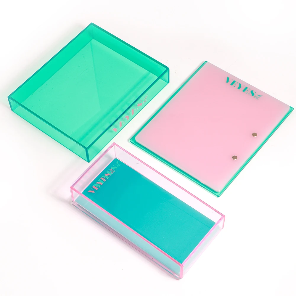 Veyes Inc Eyelash Extensions Acrylic Lash Holder Veyelash Eyelashes Pallet Storage Box Large Lash Tile Dust-proof Cover Makeup