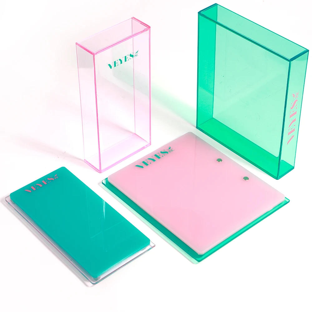 Veyes Inc Eyelash Extensions Acrylic Lash Holder Veyelash Eyelashes Pallet Storage Box Large Lash Tile Dust-proof Cover Makeup