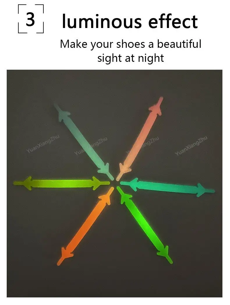 Luminous Silicone Shoelaces Night Glow No Tie Shoe laces Elastic Laces Sneakers Kids Adult Rubber Shoelace for Shoes 12Pcs