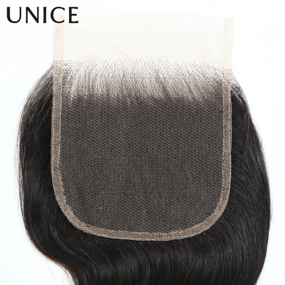 UNice Chestnut Brown Ombre Body Wave Bundles With Closure 100% Human Hair 3 Bundles With 4x4 Lace Closure Make 250% Density Wig