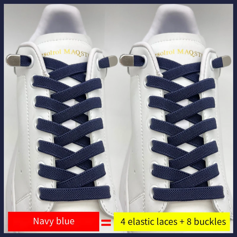 No Tie Shoe laces Elastic Laces Sneakers 8MM Widened Flat Elastic Shoelaces without ties Kids Adult Shoelace Shoes Accessories