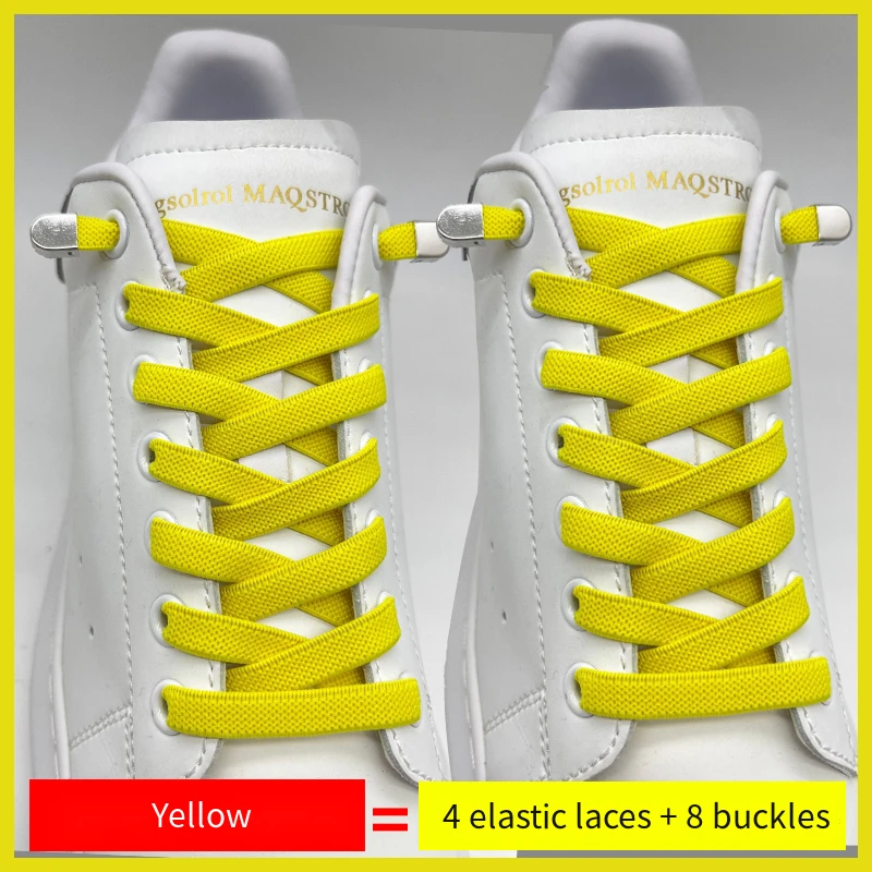 No Tie Shoe laces Elastic Laces Sneakers 8MM Widened Flat Elastic Shoelaces without ties Kids Adult Shoelace Shoes Accessories