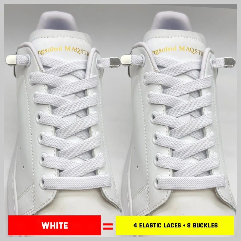 No Tie Shoe laces Elastic Laces Sneakers 8MM Widened Flat Elastic Shoelaces without ties Kids Adult Shoelace Shoes Accessories