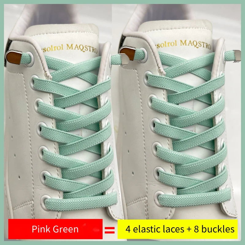 No Tie Shoe laces Elastic Laces Sneakers 8MM Widened Flat Elastic Shoelaces without ties Kids Adult Shoelace Shoes Accessories