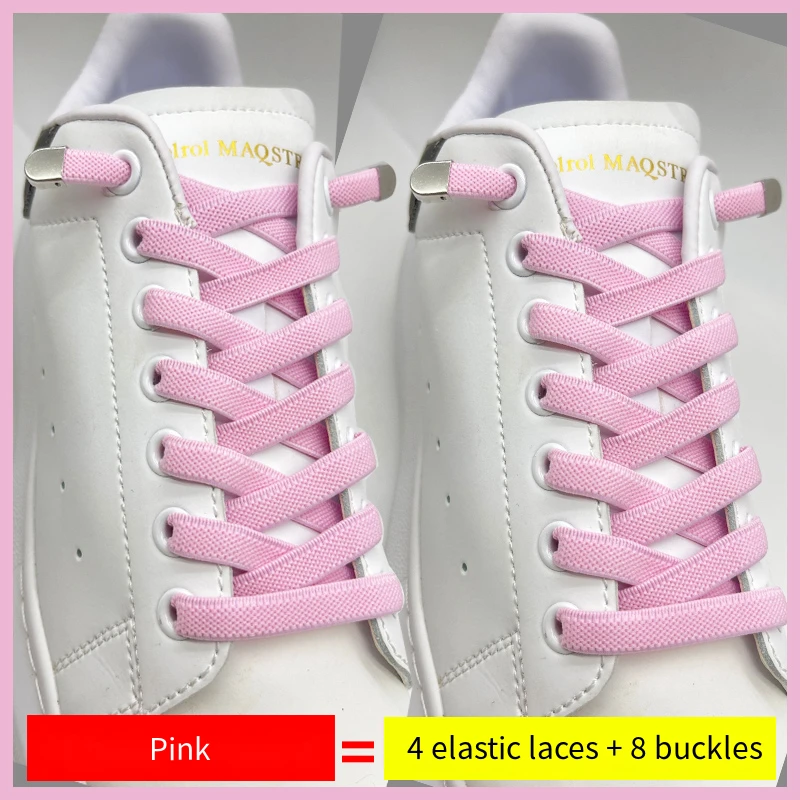 No Tie Shoe laces Elastic Laces Sneakers 8MM Widened Flat Elastic Shoelaces without ties Kids Adult Shoelace Shoes Accessories