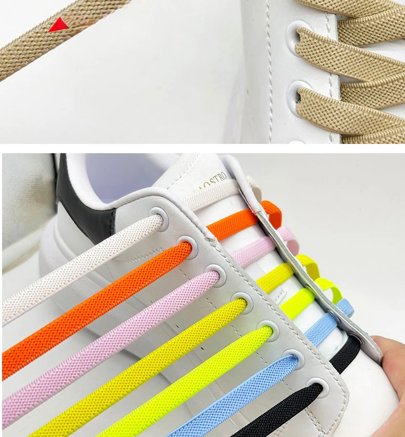 No Tie Shoe laces Elastic Laces Sneakers 8MM Widened Flat Elastic Shoelaces without ties Kids Adult Shoelace Shoes Accessories