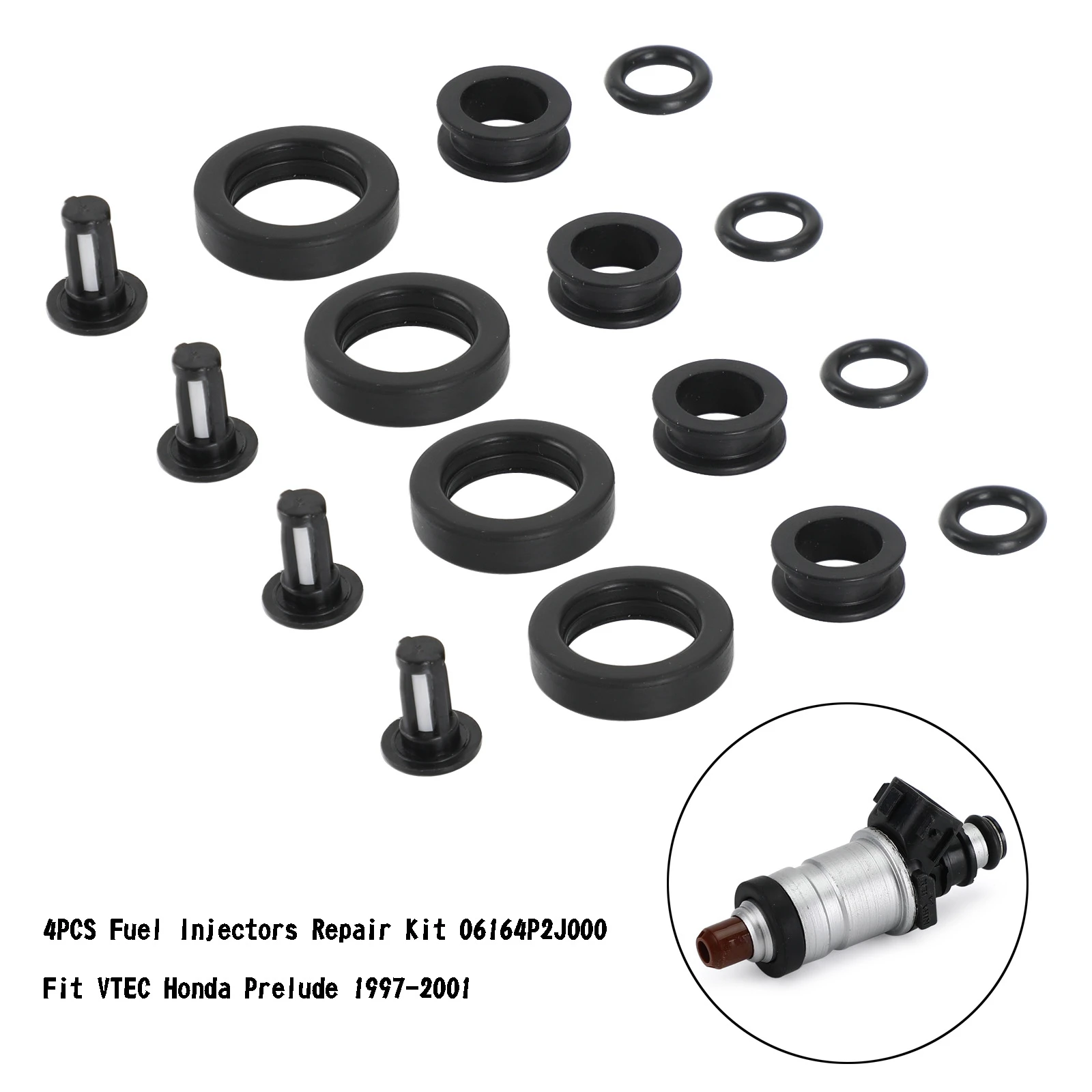 Areyourshop 4PCS Fuel Injectors Repair Kit 06164P2J000 Fit For VTEC Honda Prelude 1997-2001