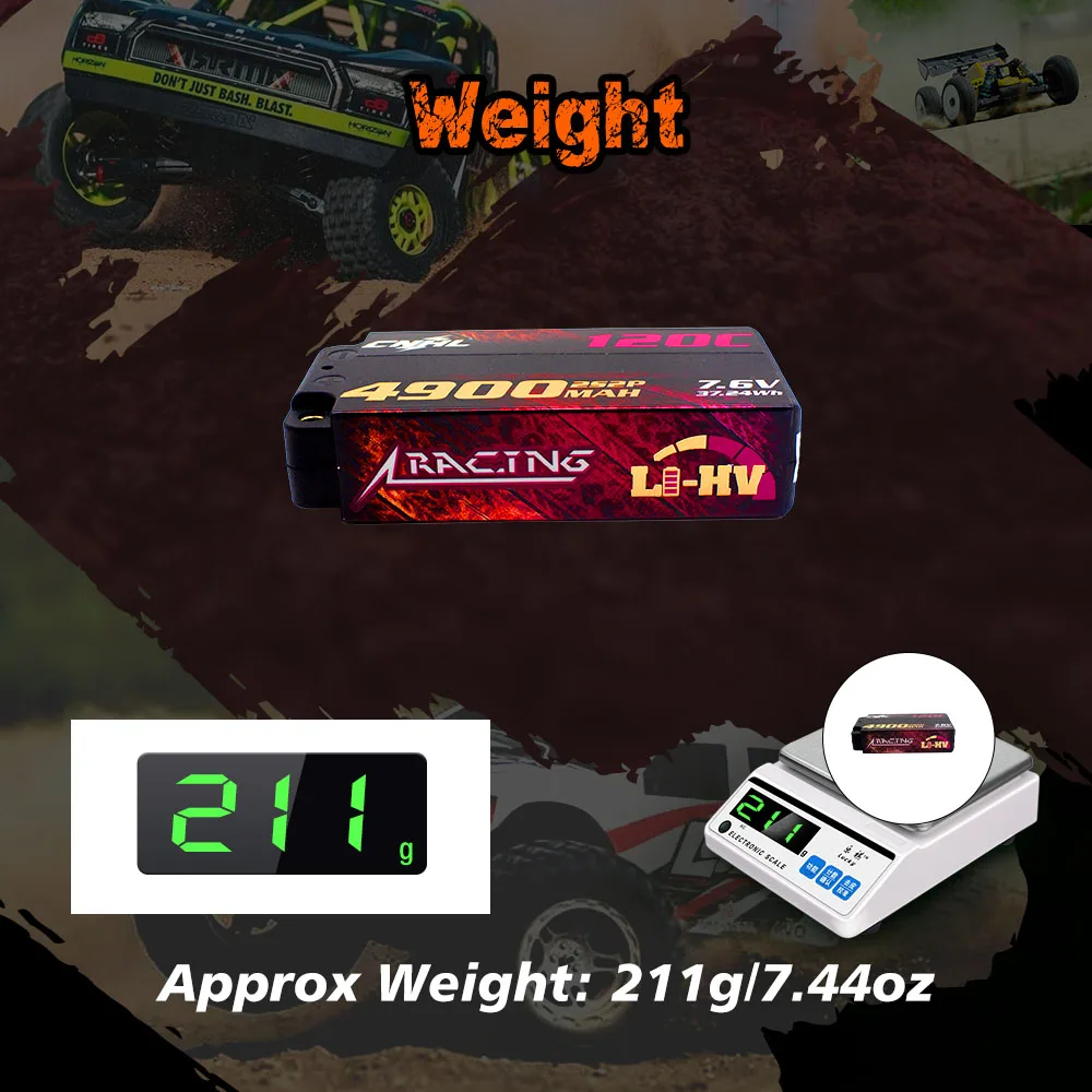 2pcs CNHL Lipo Battery 2S 7.6V 4000mAh 4900mAh 5200mAh 120C HV Shorty Hard Case With EC3 Plug For RC Car Airplane Truck Boat
