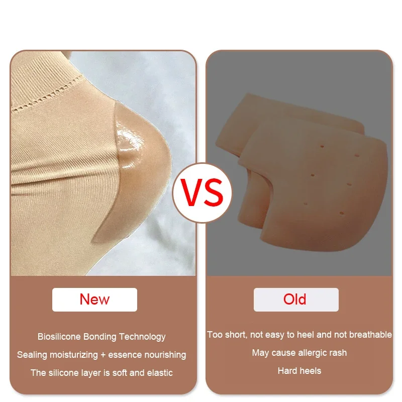 Silicone Heel Protector Feet Skin Care Socks Sleeve Feet Pads for Heel Relief Plantar Fasciitis Heel Pain Reduce Pressure