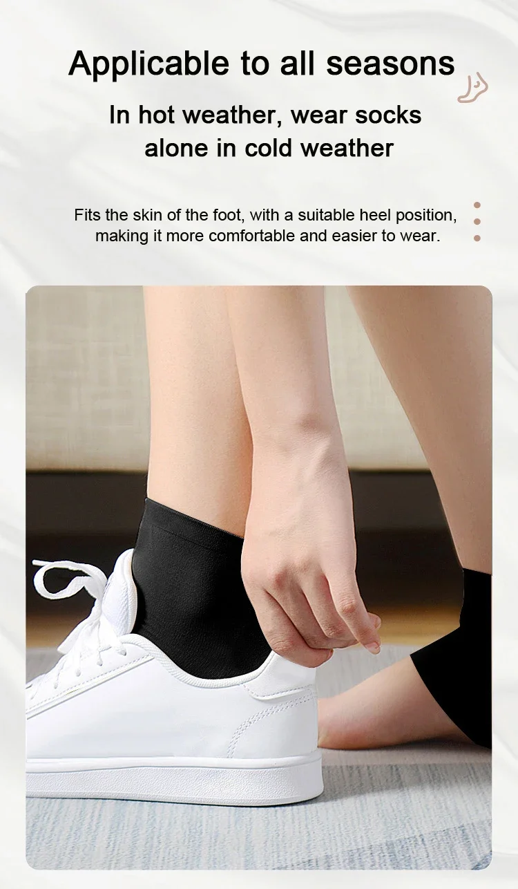 Silicone Heel Protector Feet Skin Care Socks Sleeve Feet Pads for Heel Relief Plantar Fasciitis Heel Pain Reduce Pressure