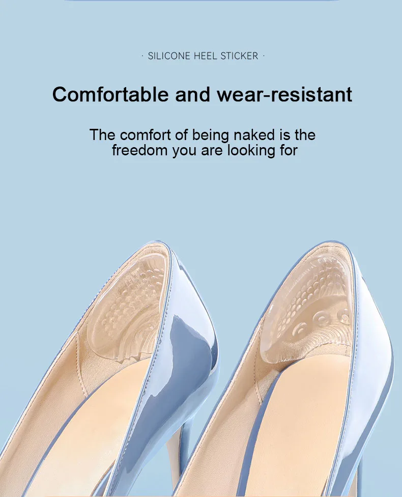 Silicone Heel Protectors Quality Womens Shoes Heel Cushion Foot Care Products Non Slip Shoe Pads for High Heels Shoe Insert