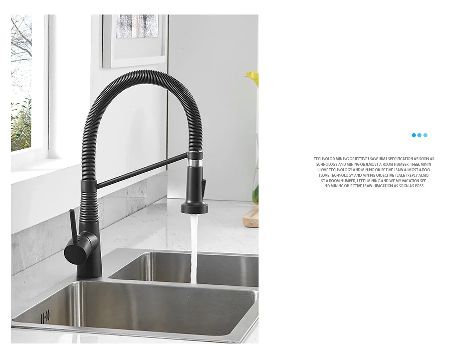 Fashion Kitchen Faucets Stainless Steel Faucets for Kitchen Sink Pull Down Spring Spout Mixers Tap Hot Cold Water Crane 9009
