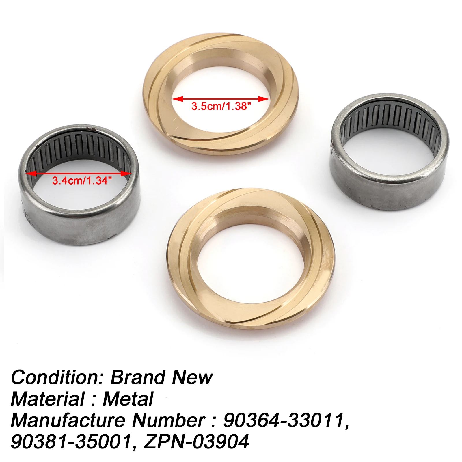 Areyourshop Front Inner Axle Spindle Bearing + Bush Kit for Land Cruiser 78 79 80 100 Series 90364-33011 90381-35001 Car Parts