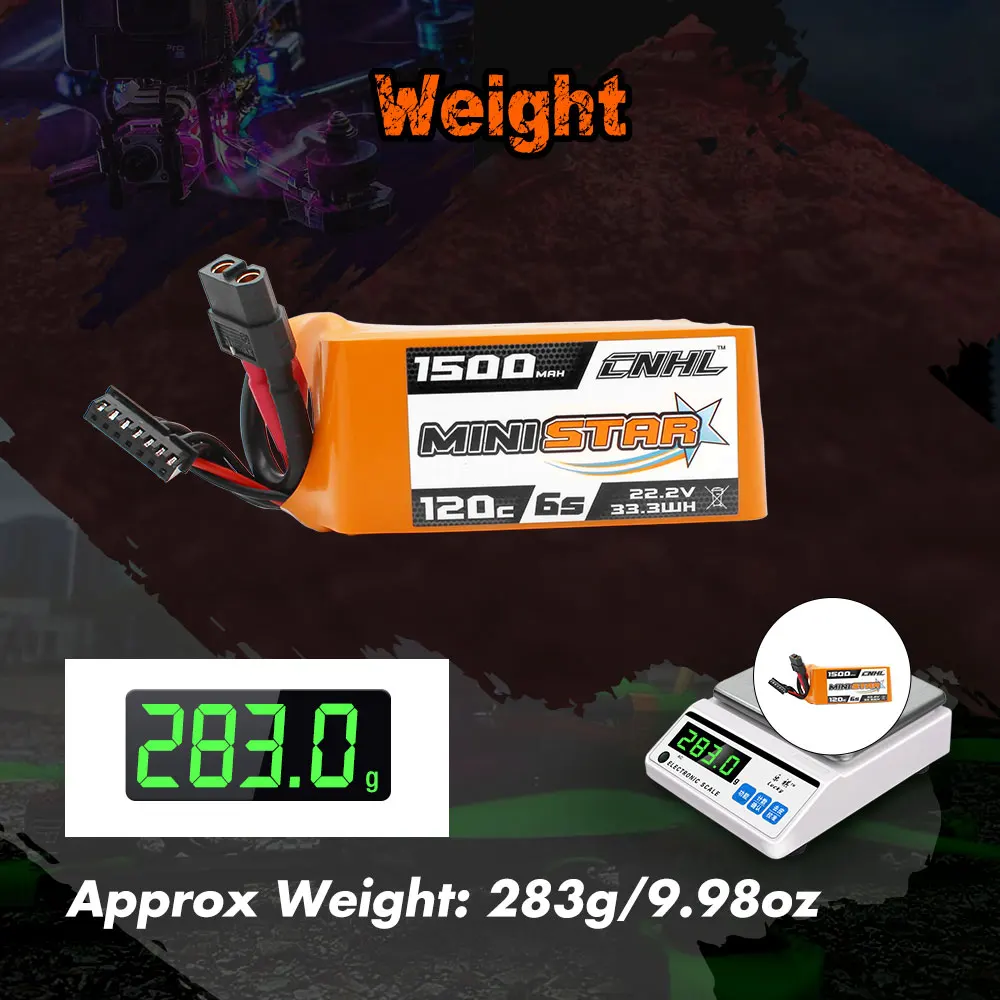 2pcs CNHL 6S 22.2V Lipo Battery 1300mAh 1500mAh 1800mAh 120C With XT60 Plug For RC FPV Drone Quadcopter Helicopter Airplane