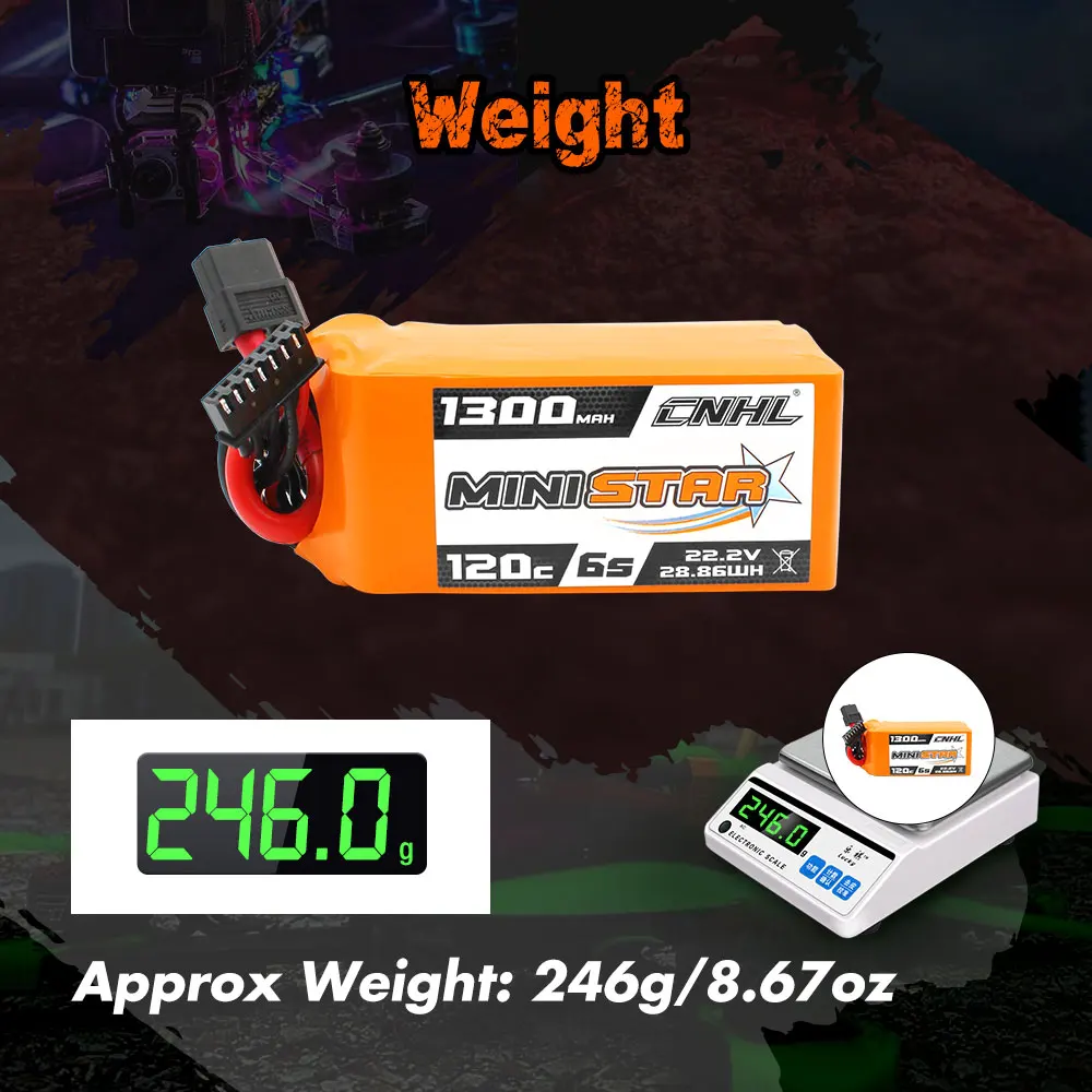 2pcs CNHL 6S 22.2V Lipo Battery 1300mAh 1500mAh 1800mAh 120C With XT60 Plug For RC FPV Drone Quadcopter Helicopter Airplane