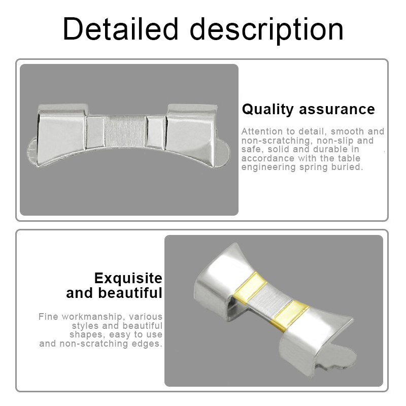 Curved end adaptor Metal Watch accessories 14mm 15 16 17 18 19 20 21 22 23 mm 24mm Stainless Steel Strap Replacement connector
