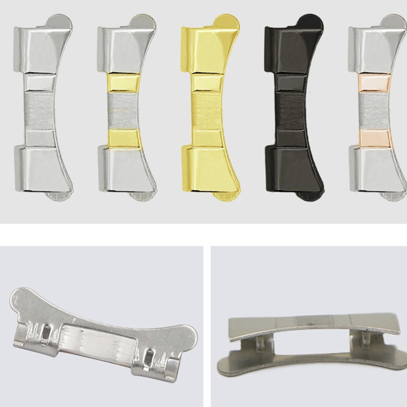 Curved end adaptor Metal Watch accessories 14mm 15 16 17 18 19 20 21 22 23 mm 24mm Stainless Steel Strap Replacement connector