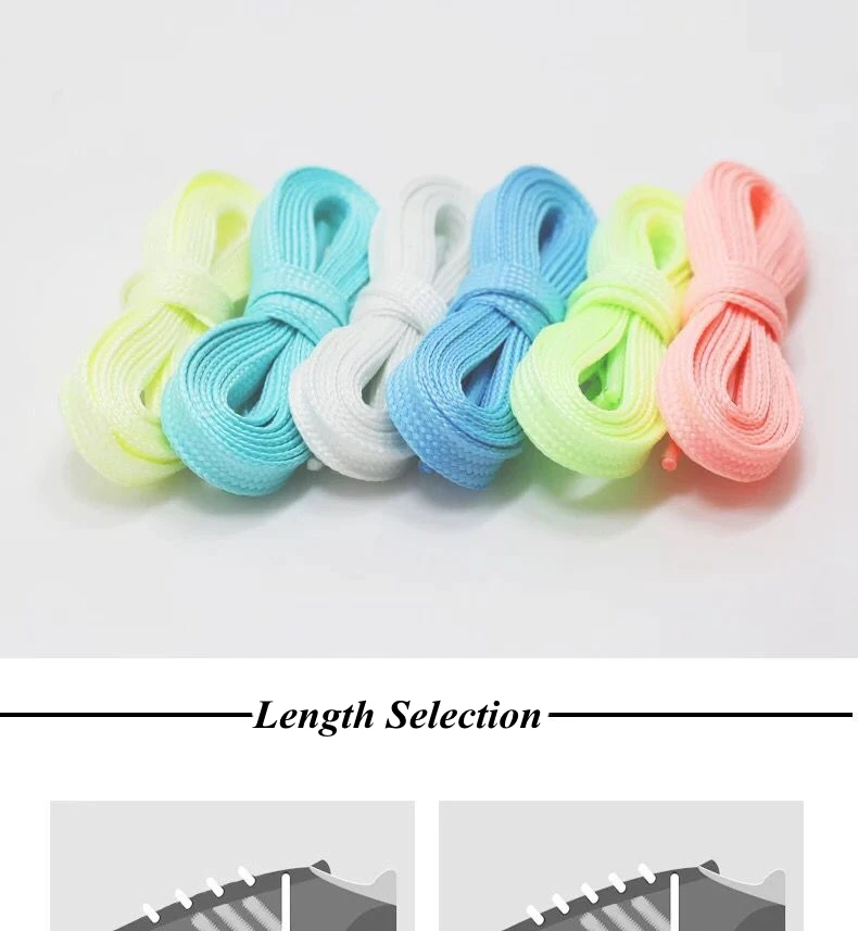 Luminous Shoelaces Flat Laces Sneakers Shoe laces Glow In The Dark Night Color Fluorescent Shoelace 80/100/120/140cm Shoestrings