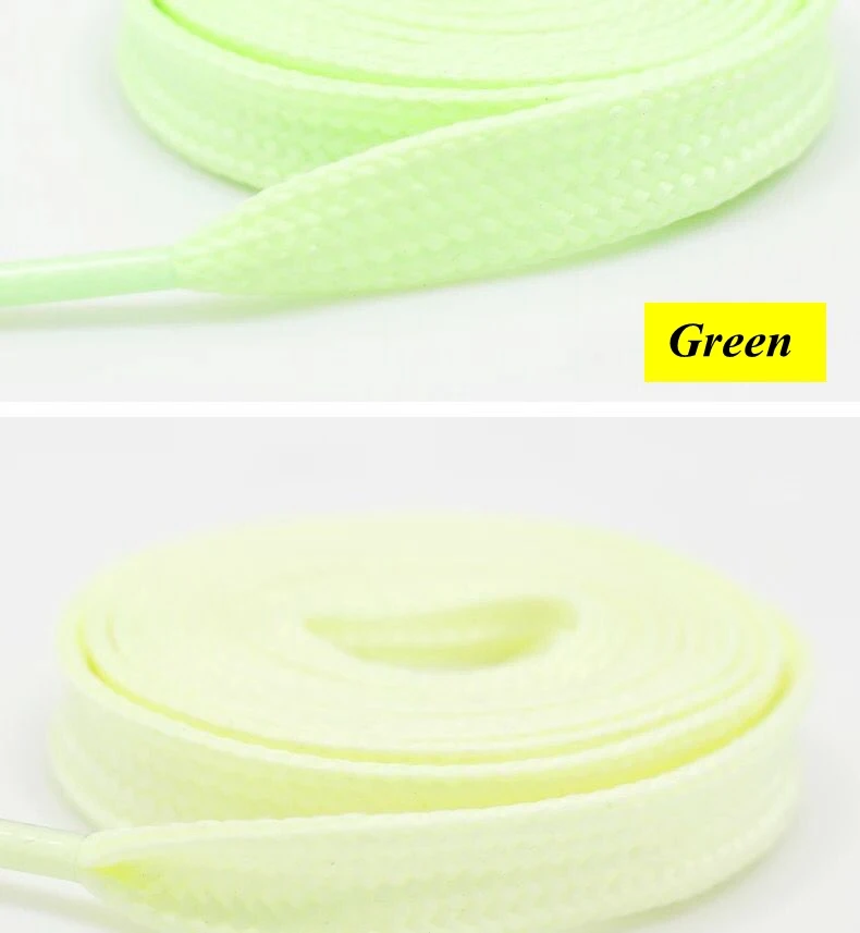 Luminous Shoelaces Flat Laces Sneakers Shoe laces Glow In The Dark Night Color Fluorescent Shoelace 80/100/120/140cm Shoestrings