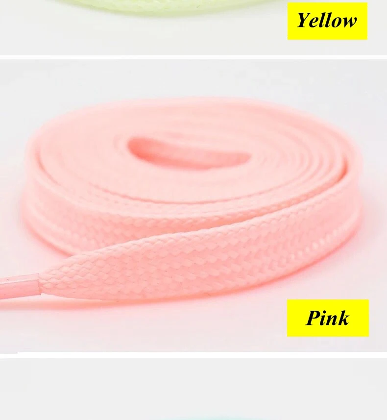 Luminous Shoelaces Flat Laces Sneakers Shoe laces Glow In The Dark Night Color Fluorescent Shoelace 80/100/120/140cm Shoestrings