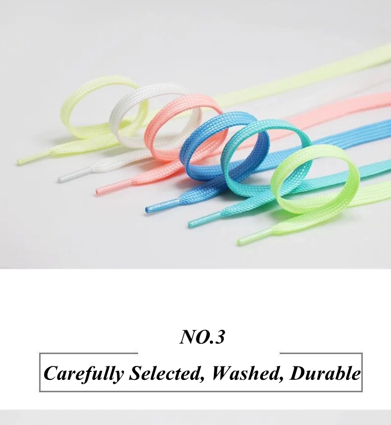 Luminous Shoelaces Flat Laces Sneakers Shoe laces Glow In The Dark Night Color Fluorescent Shoelace 80/100/120/140cm Shoestrings