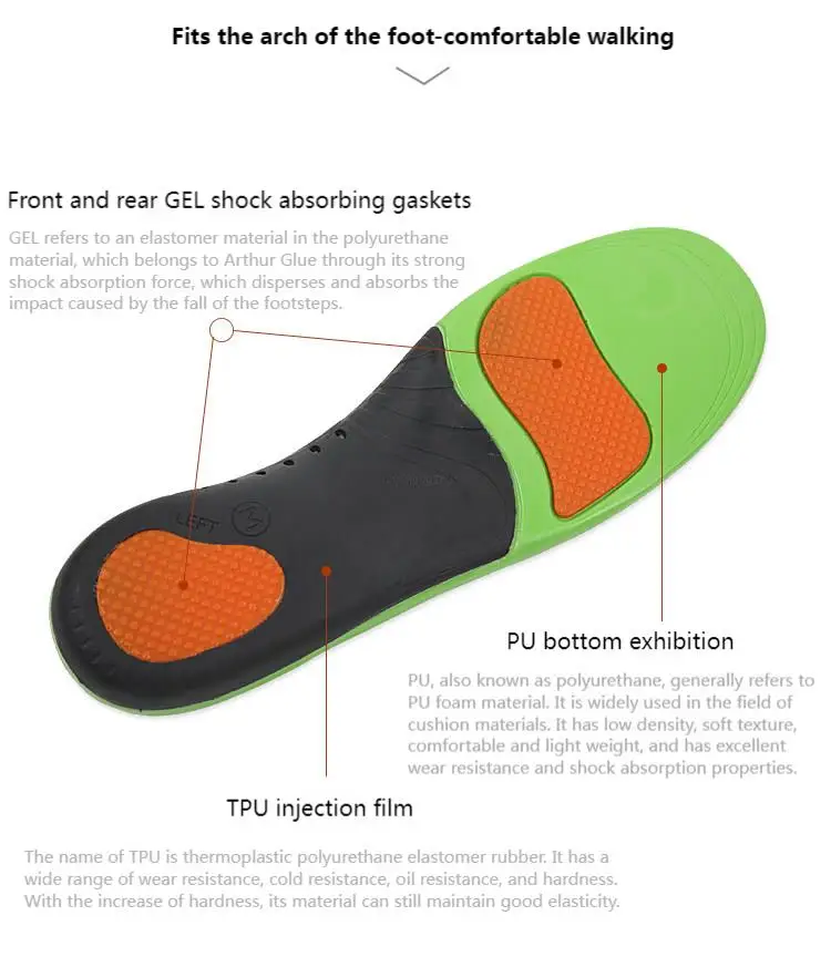 EVA Shoes Sole Orthopedic Insoles Plantar Fasciitis Feet Insoles Arch Supports Orthotics Inserts Relieve Flat Feet Shoe insole