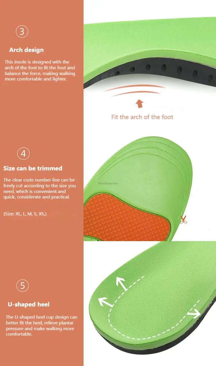 EVA Shoes Sole Orthopedic Insoles Plantar Fasciitis Feet Insoles Arch Supports Orthotics Inserts Relieve Flat Feet Shoe insole