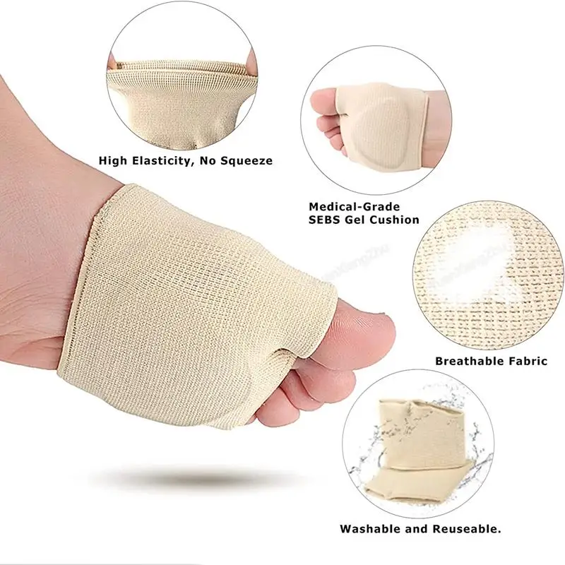 Silicone Shoe Pads Forefoot Cushion Orthopedic Insoles Men Women Thick Comfortable Half Insoles Toe separator Foot Care Products