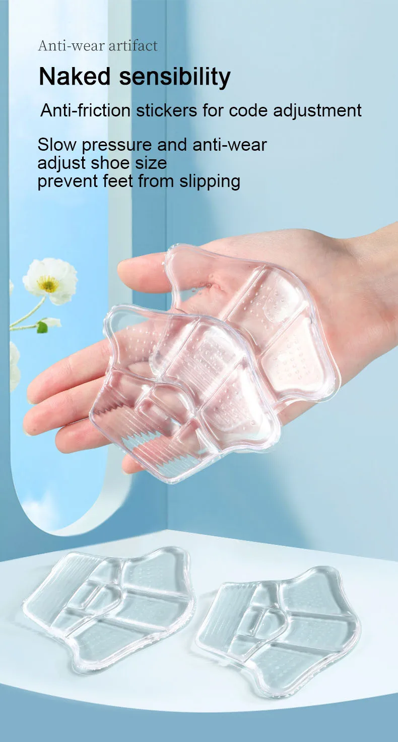 5D Silicone Heel Protectors Stickers Non Slip Shoe Pads Sneakers Insoles Foot Pain Relievers Adjust Size Cushion Care Inserts