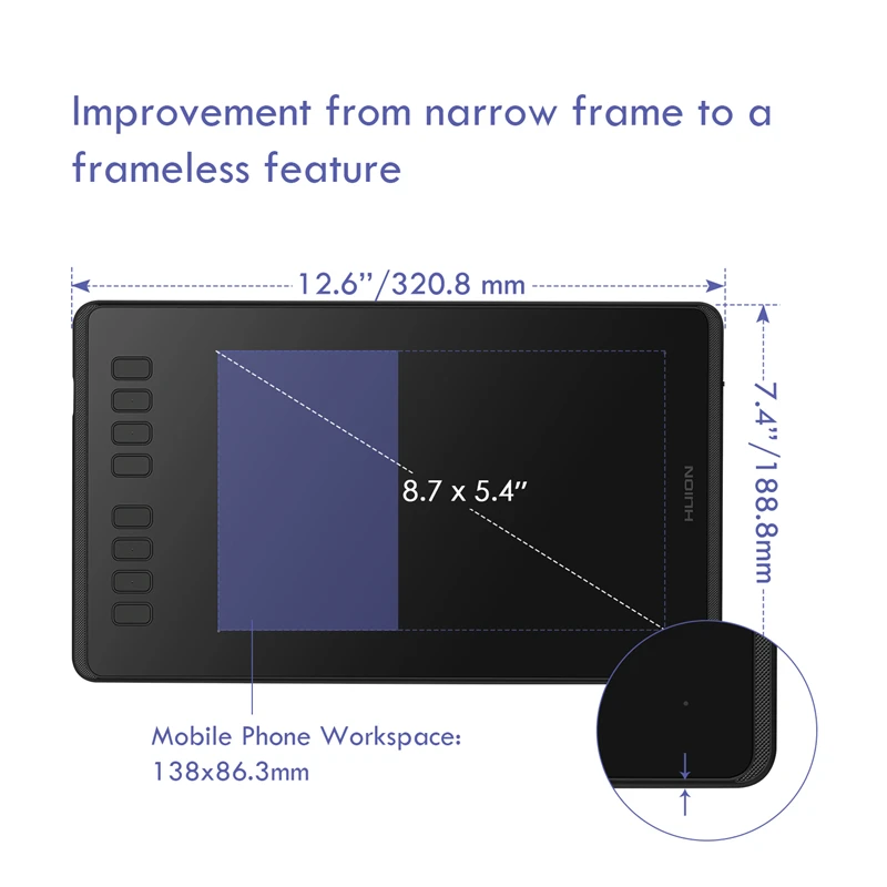 HUION Ultralight Graphic Tablets H640P H950P Digital Tablet Drawing Pen Tablet With Battery-Free Stylus for PC Android Phone