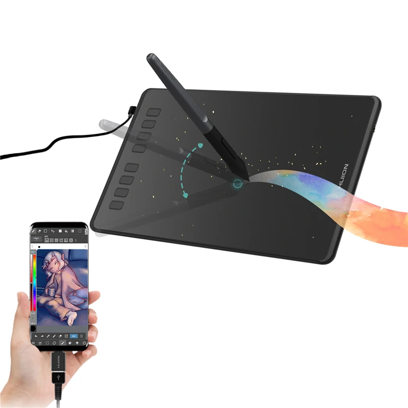 HUION Ultralight Graphic Tablets H640P H950P Digital Tablet Drawing Pen Tablet With Battery-Free Stylus for PC Android Phone