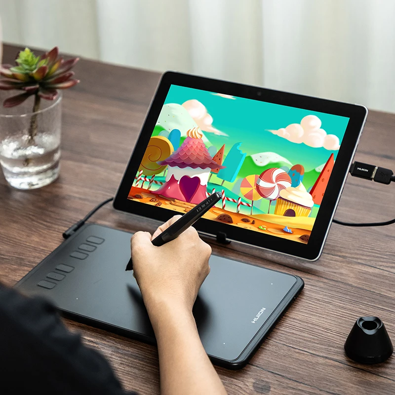 HUION Ultralight Graphic Tablets H640P H950P Digital Tablet Drawing Pen Tablet With Battery-Free Stylus for PC Android Phone