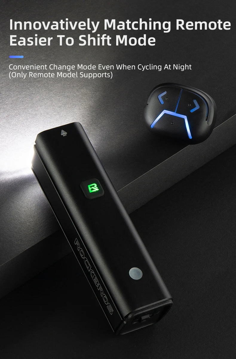ROCKBROS Bike Light 1500LM5000mAh Type-C Bicycle Light Temperature Control IPX6 Aluminum LED Light Front Lamp Cycling Headlight